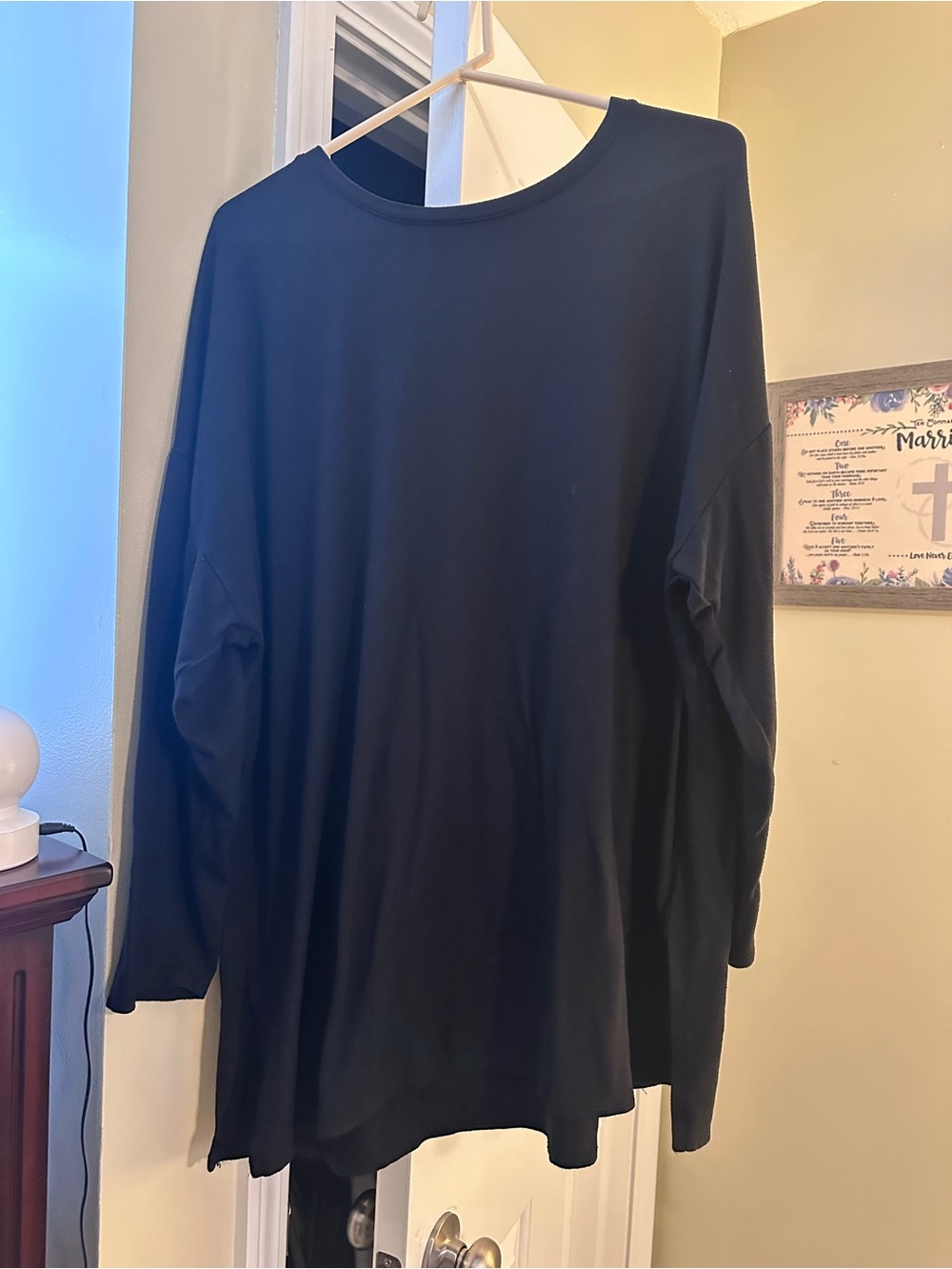 Free People Black Long-Sleeve Crewneck Tee